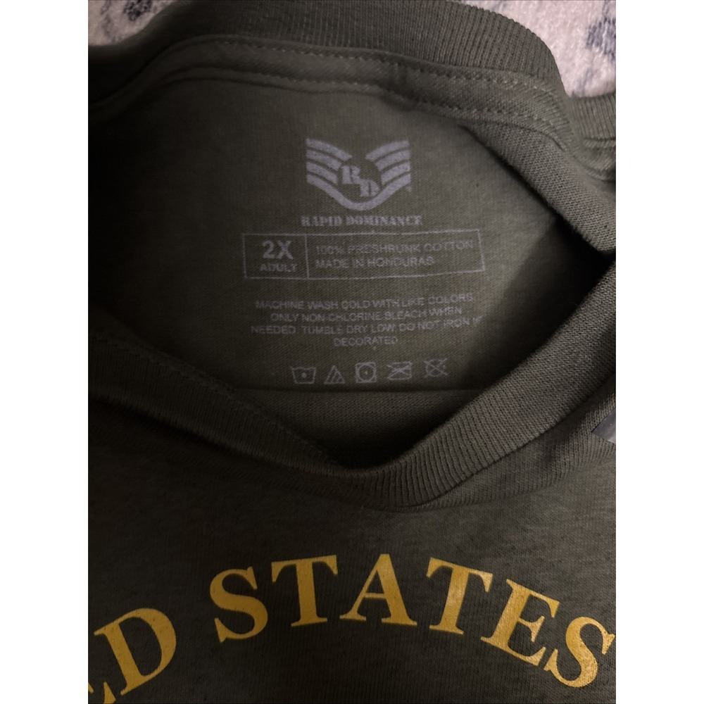 Rapid Dominance Army Graphic T-Shirt Size 2XL Green Military - Picture 3 of 4